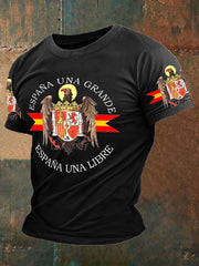 T-shirt imprimé aigle du drapeau de l'Espagne pour hommes