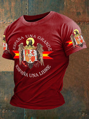 T-shirt imprimé aigle du drapeau de l'Espagne pour hommes