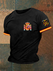 T-shirt à manches courtes imprimé drapeau Espagne pour homme