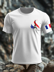 T-shirt imprimé drapeau français pour homme