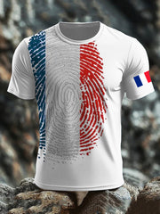 T-shirt imprimé drapeau français pour homme
