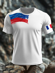 T-shirt imprimé drapeau français pour homme