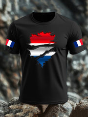 T-shirt imprimé drapeau français pour homme