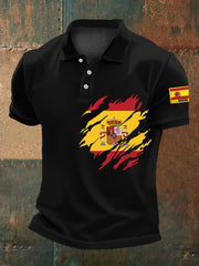 T-shirt brodé drapeau espagnol pour homme