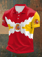 Hauts décontractés imprimés de croix de Bourgogne d'Espagne pour hommes