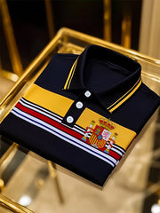 Chemise imprimée à manches courtes de style espagnol pour hommes