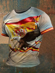 T-shirt à imprimé de drapeau de l'Espagne pour hommes