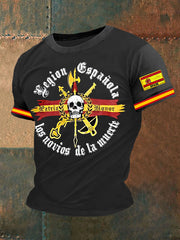 T-shirt brodé drapeau espagnol pour homme