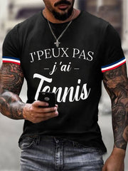 T-shirt décontracté imprimé tennis pour Homme