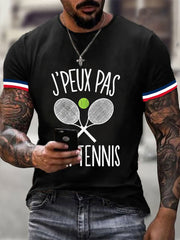 T-shirt décontracté imprimé tennis pour Homme