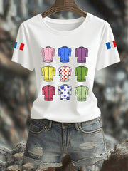 T-shirt à manches courtes Tour De France Femmes Cycling Clothes Femme