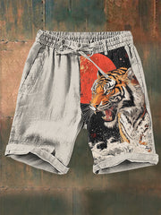 Short Vintage Art Tiger Homme