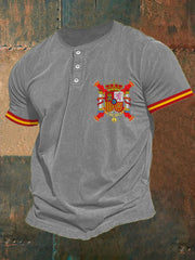 Tops décontractés imprimés Tercios Croix de Bourgogne d'Espagne pour hommes