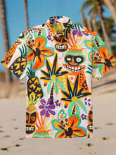 Chemise à manches courtes décontractée style rétro hawaïen pour hommes
