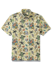 Chemise à manches courtes décontractée style rétro hawaïen pour hommes
