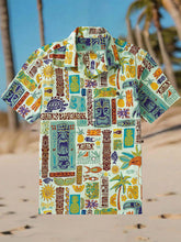 Chemise à manches courtes décontractée style rétro hawaïen pour hommes