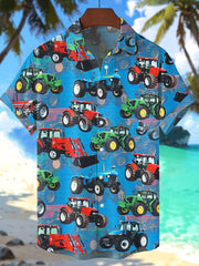 Chemise hawaïenne à imprimé tracteur pour homme