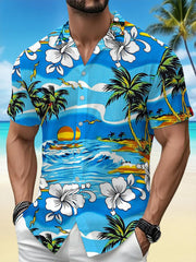 Chemise de vacances décontractée à imprimé floral pour hommes