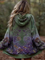 Cardigan zippé confortable Viking Tree Of Life pour femme