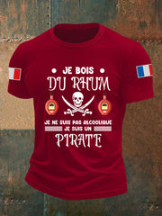 T-shirt manches courtes Boire Du Rhum C'est être Un Pirate Homme