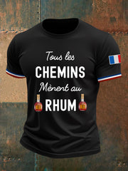 T-shirt à manches courtes Tous Les Chemins Mènent Au Rhum Homme