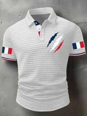 Hauts décontractés à imprimé drapeau France pour hommes