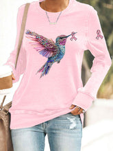 Sweat-shirt Décontracté Femme Rose Imprimé Colibri