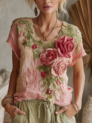 Breast Cancer Rose T-shirts décontractés pour femmes