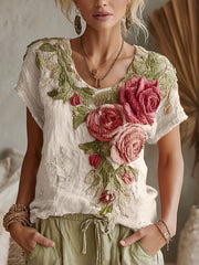 Breast Cancer Rose T-shirts décontractés pour femmes