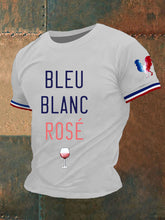 Tshirt Homme Bleu Blanc Rose Manches Courtes