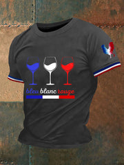 T-shirt à manches courtes Bleu Blanc Rouge Homme