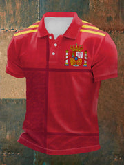 Top à manches courtes imprimé Espagne pour hommes