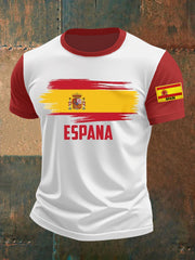 T-shirt brodé drapeau espagnol pour homme