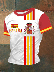 T-shirt brodé drapeau espagnol pour homme