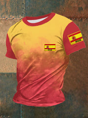 T-shirt brodé drapeau espagnol pour homme