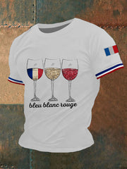T-shirt à manches courtes Bleu Blanc Rouge Homme