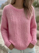 Couleur unie Casual Crew Neck Top des femmes