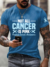 T-shirt décontracté imprimé sensibilisation au cancer de la prostate pour hommes