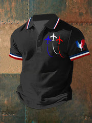 Chemise à manches courtes Bleu Blanc Rouge Homme