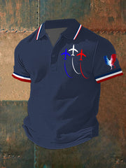 Chemise à manches courtes Bleu Blanc Rouge Homme