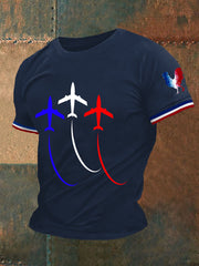T-shirt à manches courtes Bleu Blanc Rouge Homme
