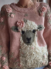 Mignon Fuzzy Sheep Imprimé Cozy Sweatshirt régulier des femmes