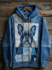 Denim Chien Imprimer Art Casual Hoodie