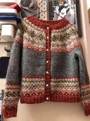 Pull islandais décontracté pour femmes Comfort Pearl Button Cardigan en tricot