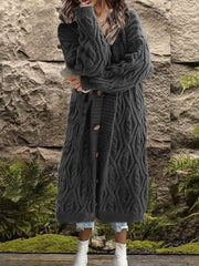 Chandail de cardigan de Knit du câble des femmes