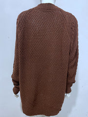 Chunky Tricot Col Rond Pull Robe Femme