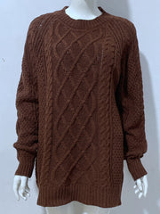 Chunky Tricot Col Rond Pull Robe Femme