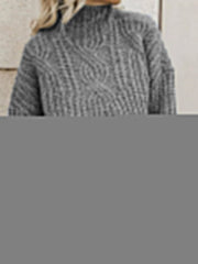 Pull à col roulé en tricot torsadé pour femmes