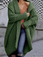 Femme Batwing manches Chunky Knit Cardigan Pull