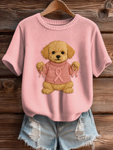 Pull Femme Rose Imprimé Sensibilisation Au Cancer Du Sein